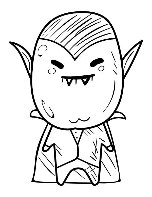 Printable kawaii vampire coloring page