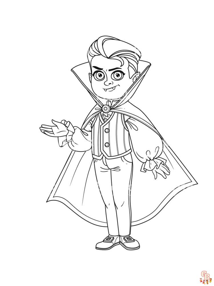 Vampire coloring pages free and printable for kids