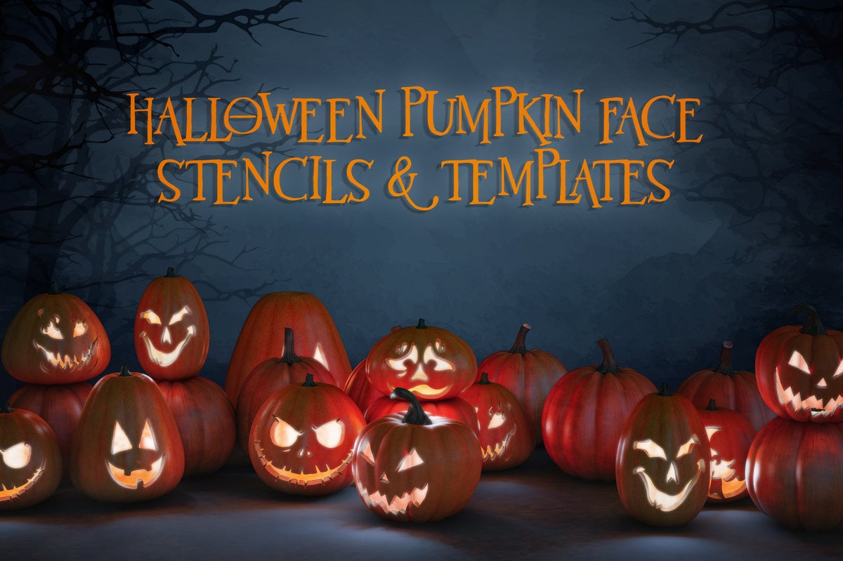 Halloween pumpkin face template stencils for carving jack olanterns the easy way at