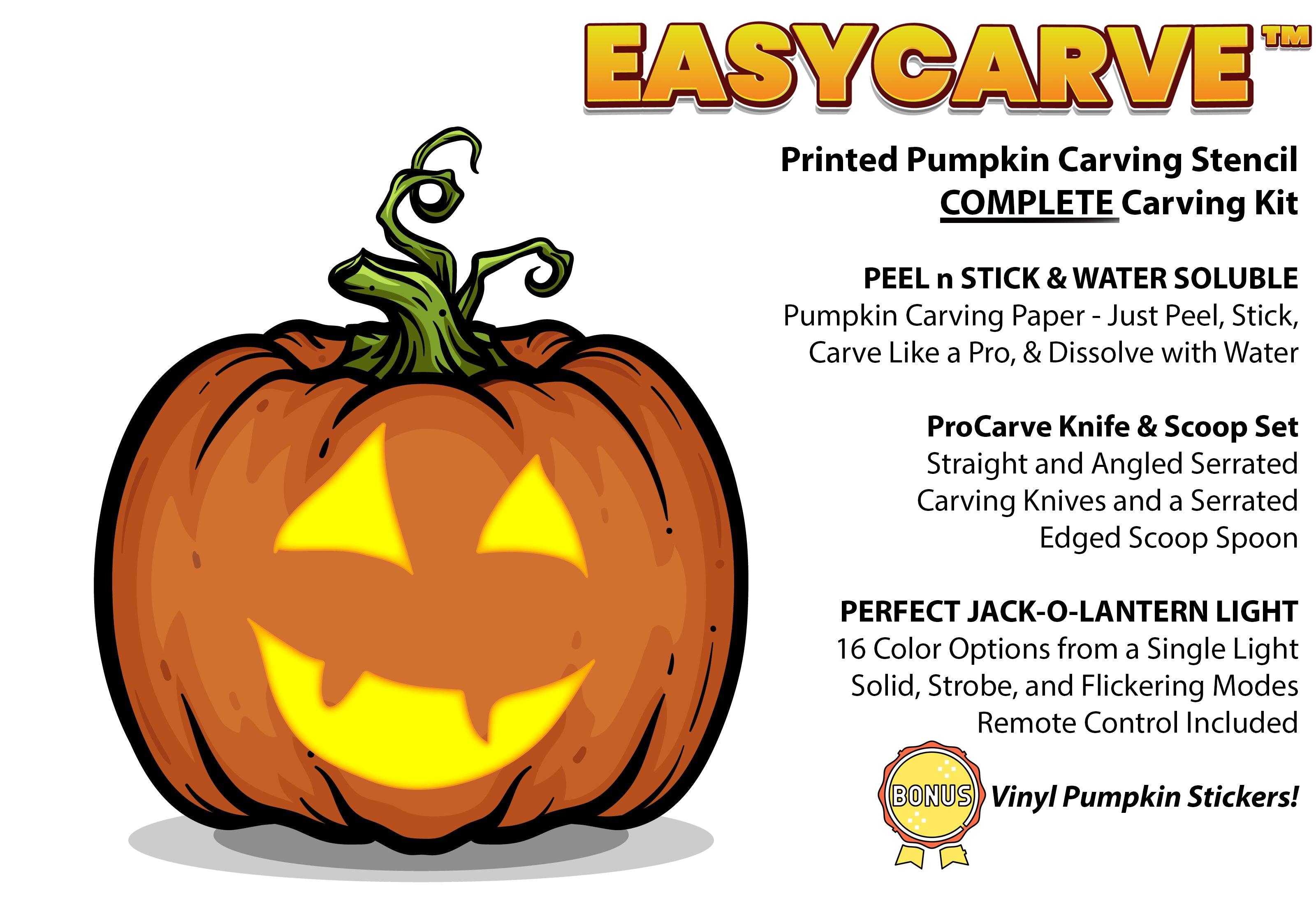 Classic vampire face pumpkin carving stencil