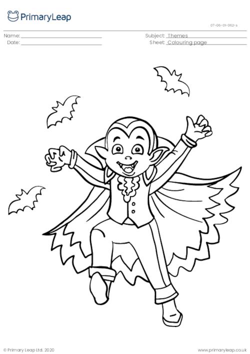 Holidays and months vampire louring page worksheet