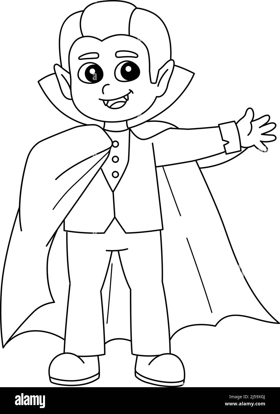 Vampire halloween coloring page isolated for kids stock vector image art