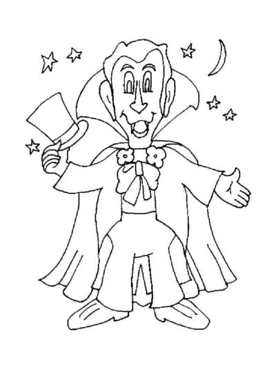 Drawing vampire coloring page