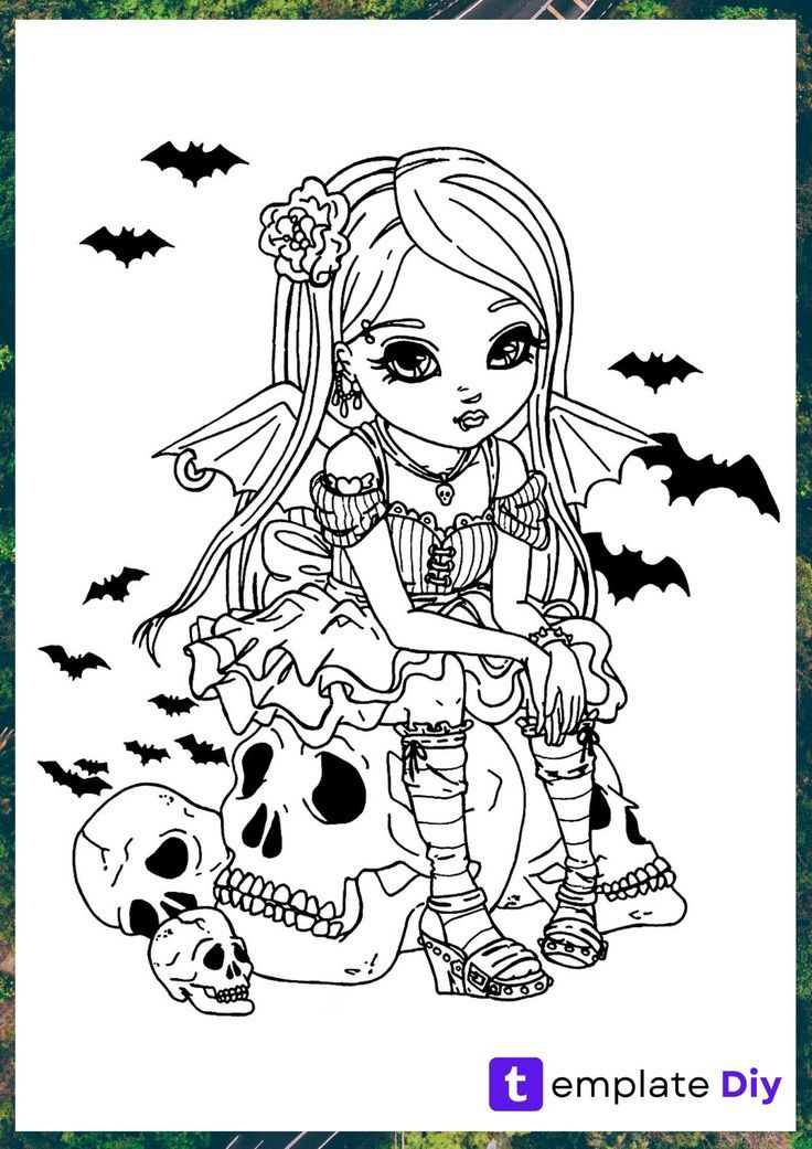 Halloween coloring pages for girls printable template in pdf coloriage haloween coloriage halloween a imprimer coloriage halloween