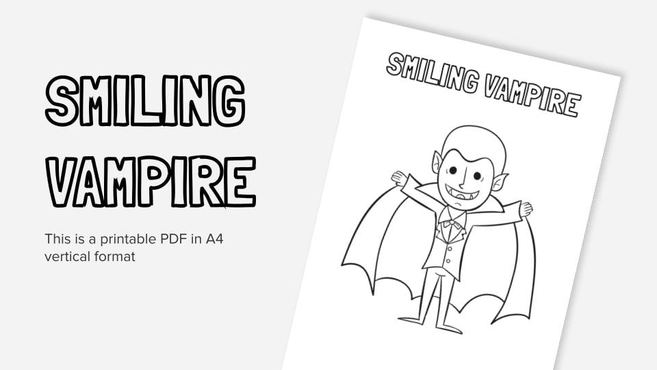 Printable coloring worksheets with vampires in pdf format
