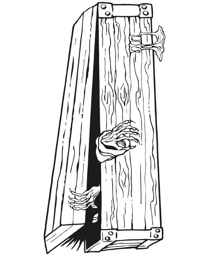 Vampire coloring page creepy vampire coffin