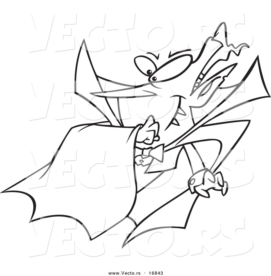 R of a cartoon batty vampire