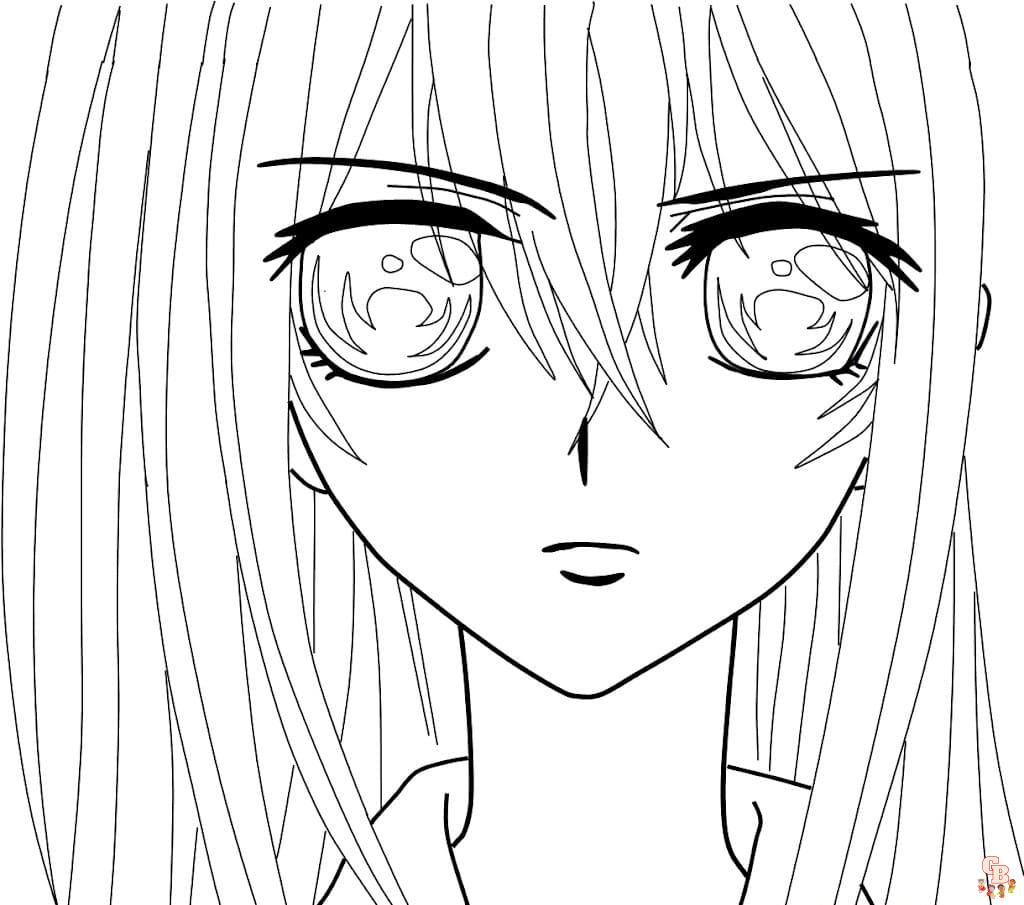 Printable anime cute coloring pages free for kids and adults