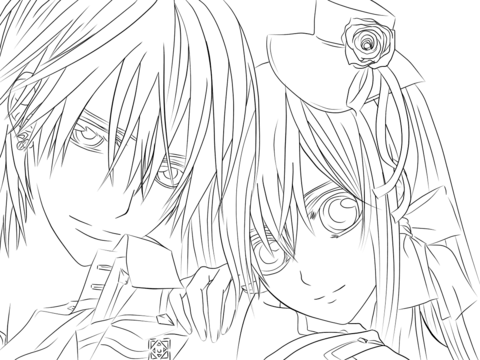 Yuki zero from vampire knight coloring page free printable coloring pages