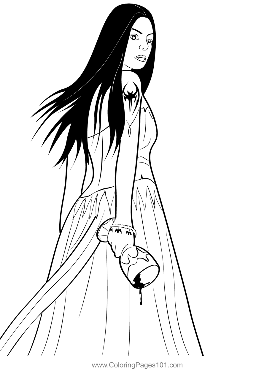 Vampire coloring page for kids