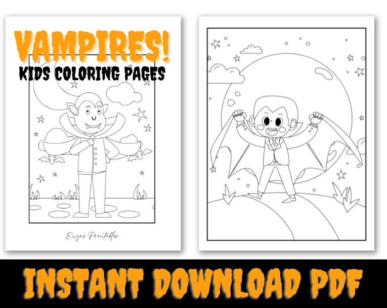 Kids vampire coloring pages kids halloween coloring