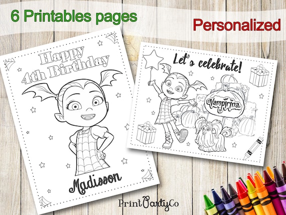 Vampirina coloring pages party favors vampirina birthday party favor vampirina coloring book vampirina activities