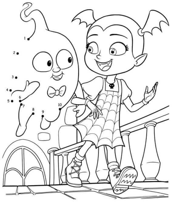 Calm walk with demi coloring page