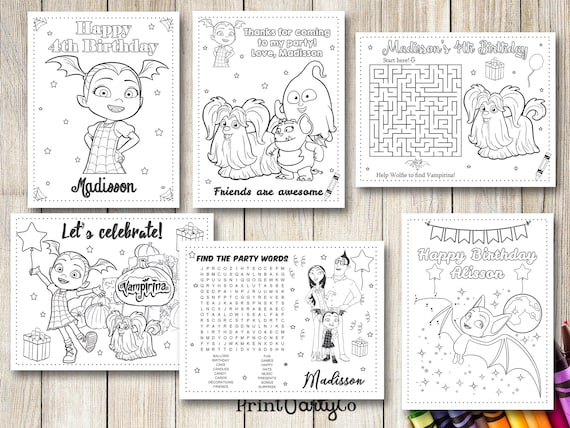 Vampirina coloring pages party favors vampirina birthday party favor vampirina coloring book vampirina activities
