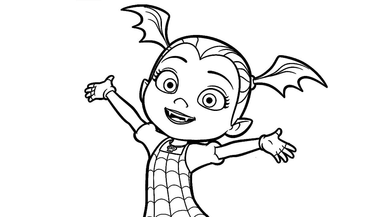 Fanged vampirina enjoys life coloring page