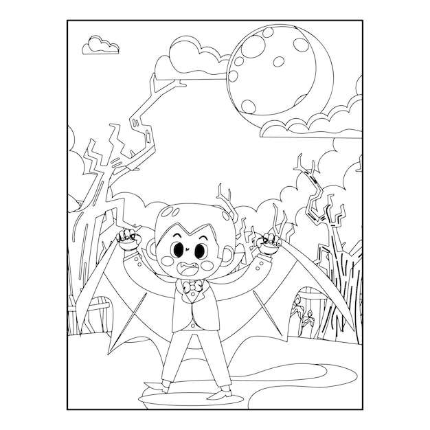 Premium vector halloween coloring pages for kids