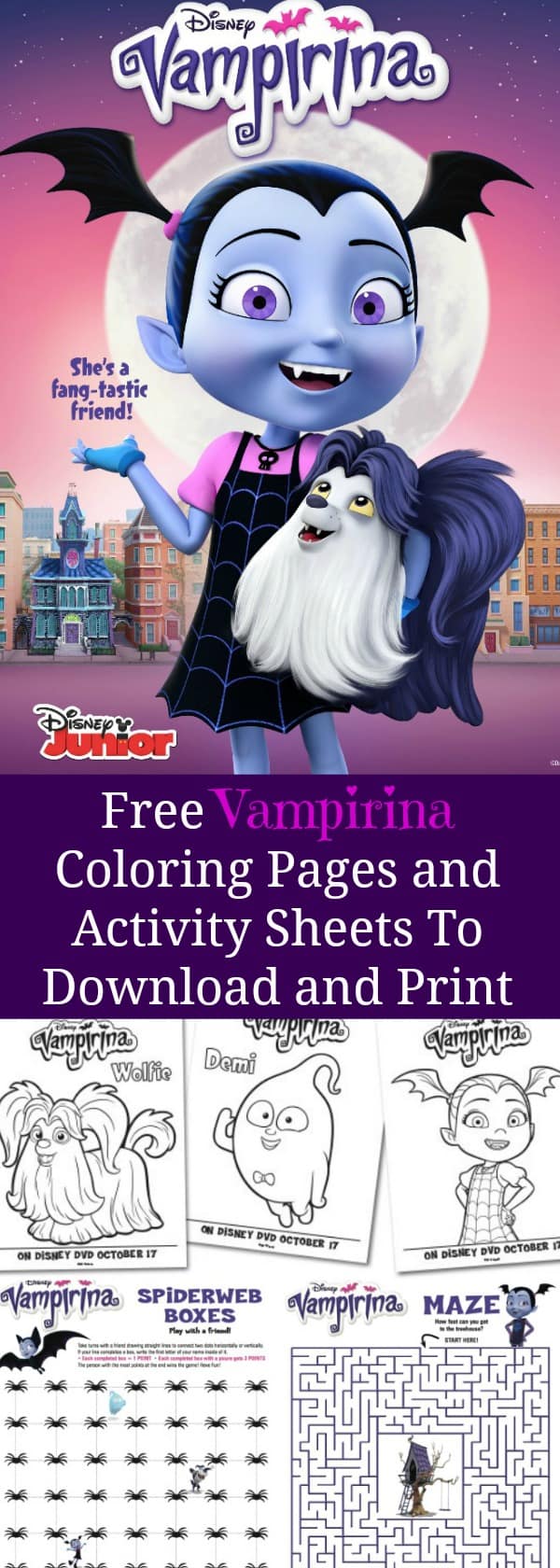 Free printable vampirina activity sheets â mommys memorandum