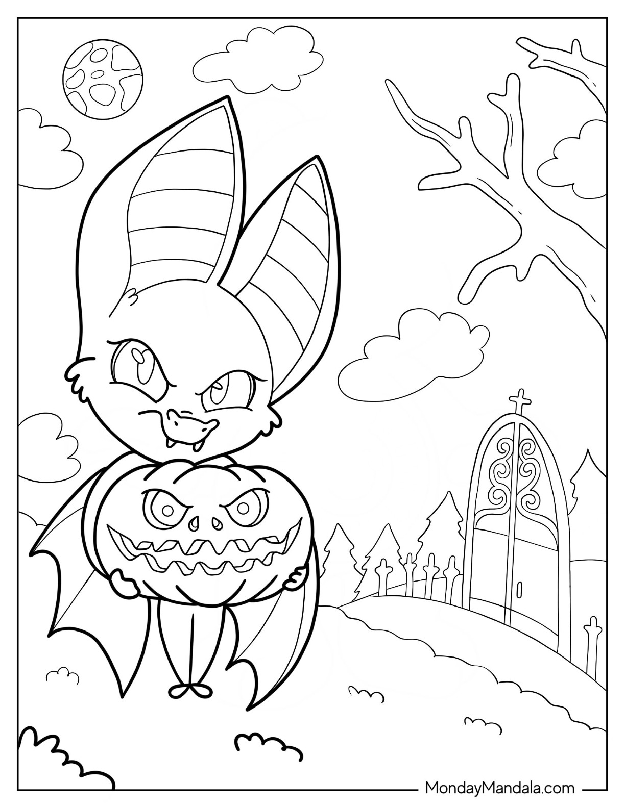 Bat coloring pages free pdf printables