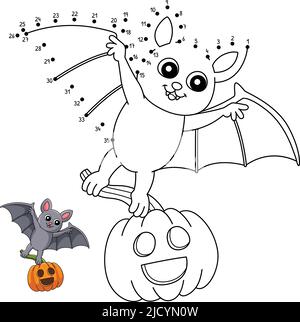 Vampire bat halloween isolated coloring page stock vector image art