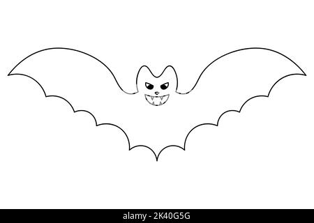 Vampire bat halloween isolated coloring page stock vector image art
