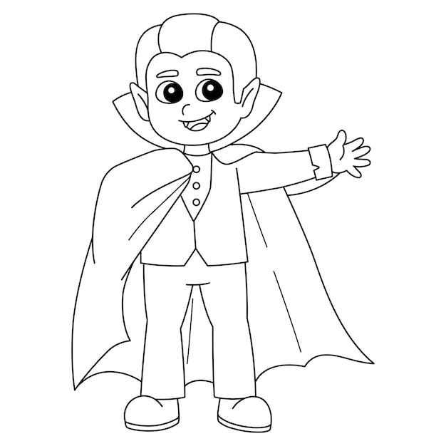 Premium vector vampire halloween coloring page isolated for kids