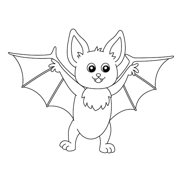 Premium vector bat animal coloring page isolated for kids