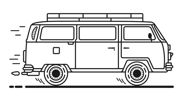 Thousand camper van outline royalty