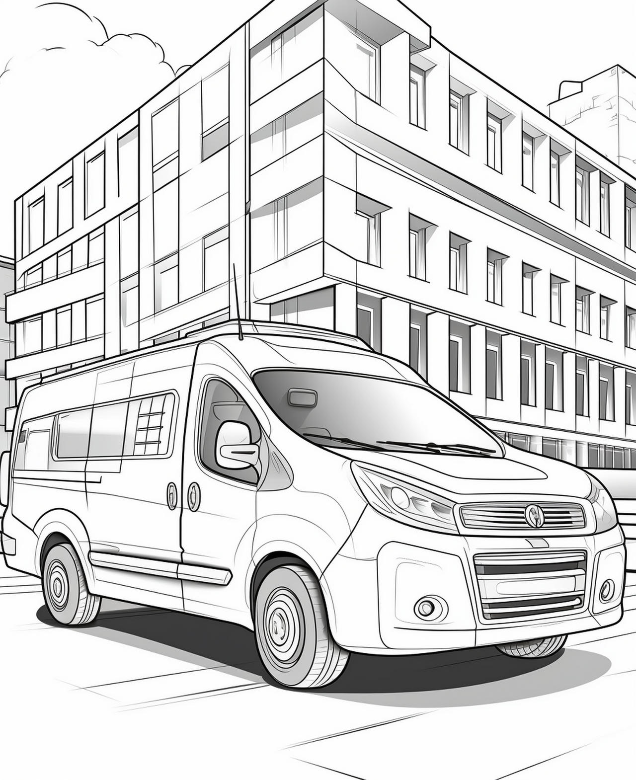 Minibuses coloring pages in premium quality by coloringbooksart on