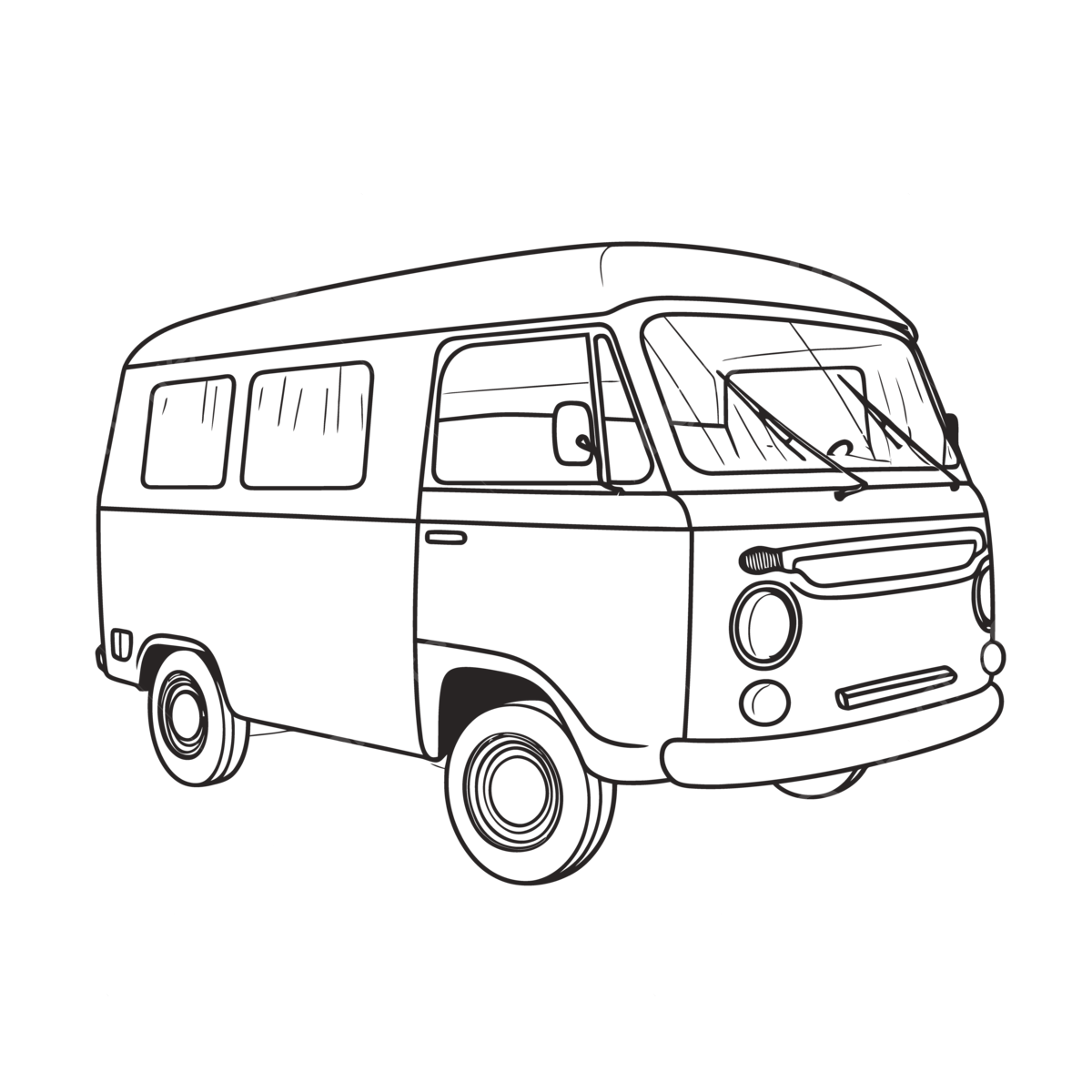 Van coloring page on white background outline sketch drawing vector wing drawing ring drawing van drawing png and vector with transparent background for free download