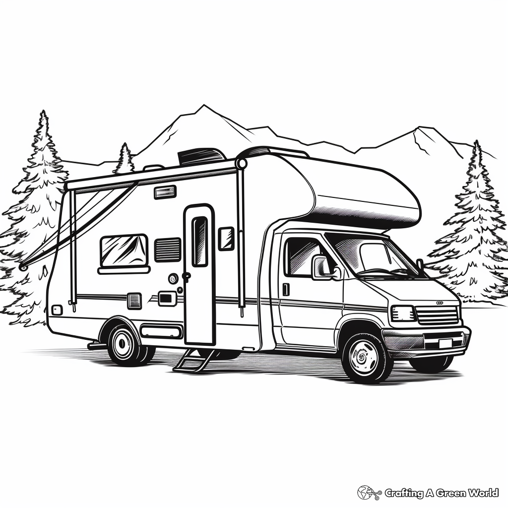 Camper rv coloring pages