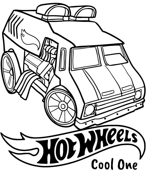 Printable hot wheels van coloring sheet