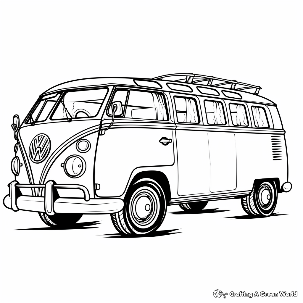 Hippie van coloring pages
