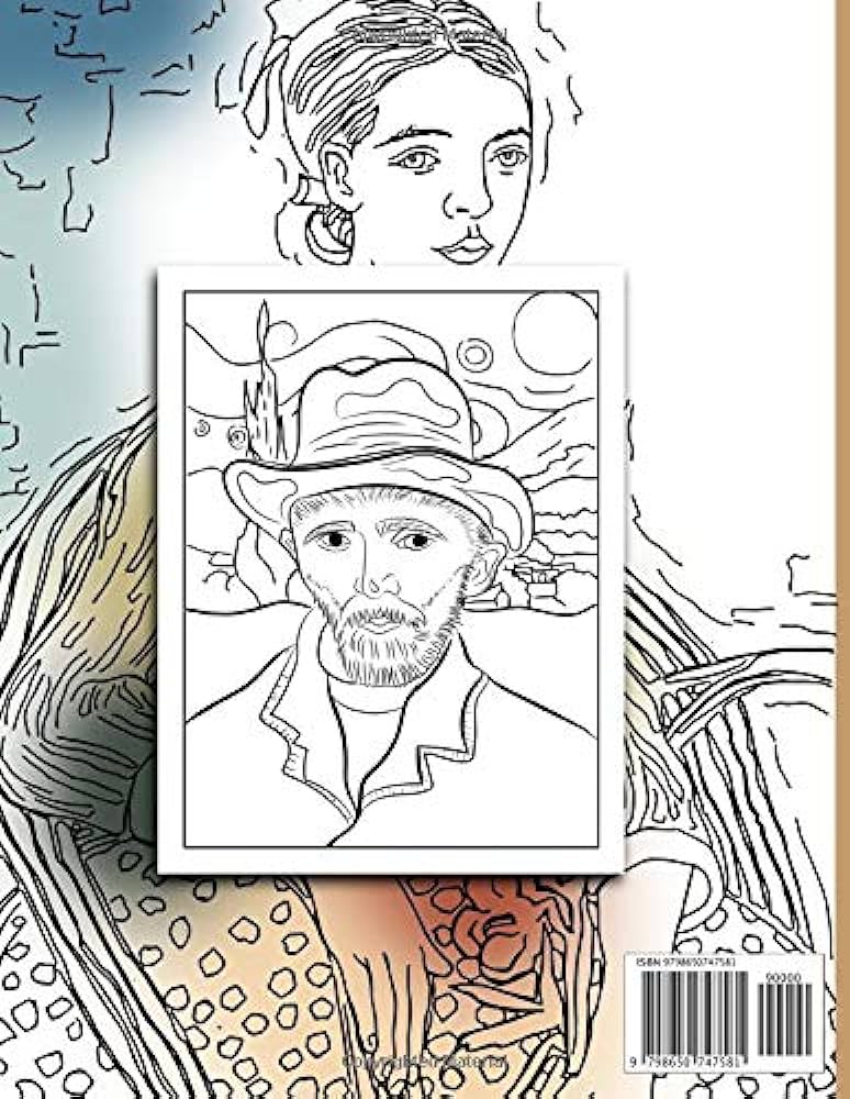 Vincent van gogh coloring book premium vincent van gogh adult coloring books relaxing houghton olly books