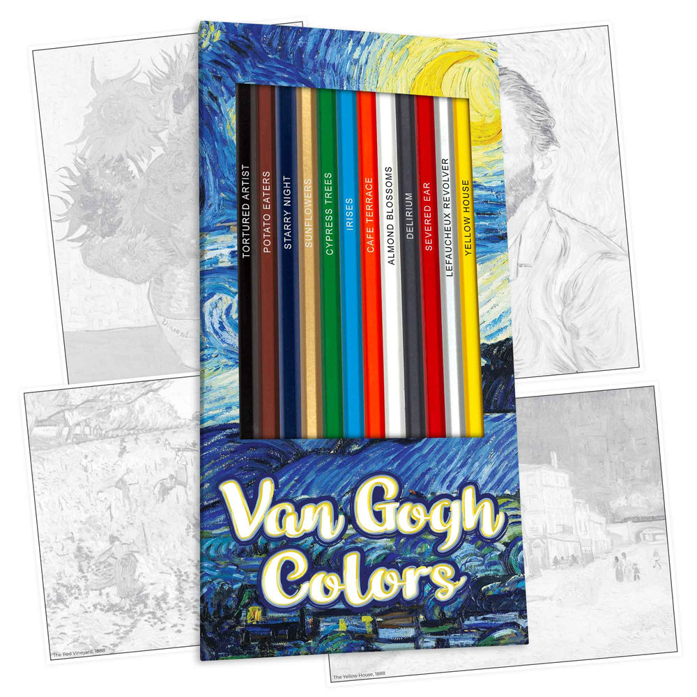 Van gogh inspired colored pencils coloring pages