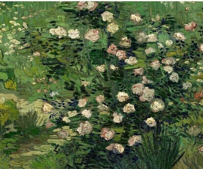 Vincent van gogh art roses prints canvas x large flowers floral green garden