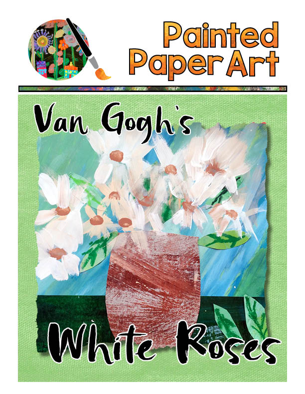 Van goghs white roses â painted paper art