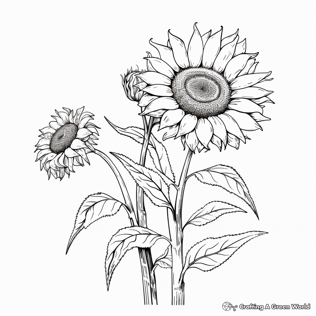 Sunflower coloring pages