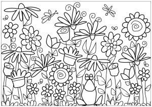 Sunflower coloring pages for adults kids