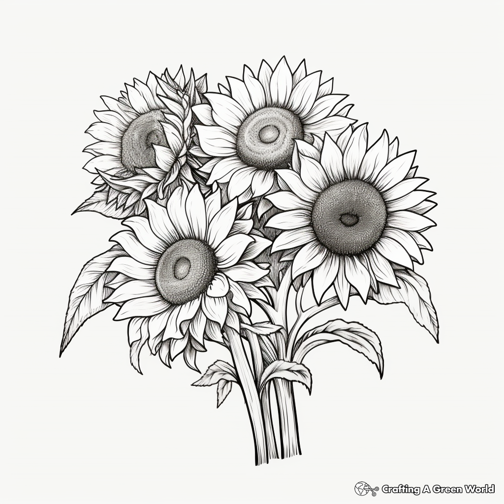 Sunflower coloring pages