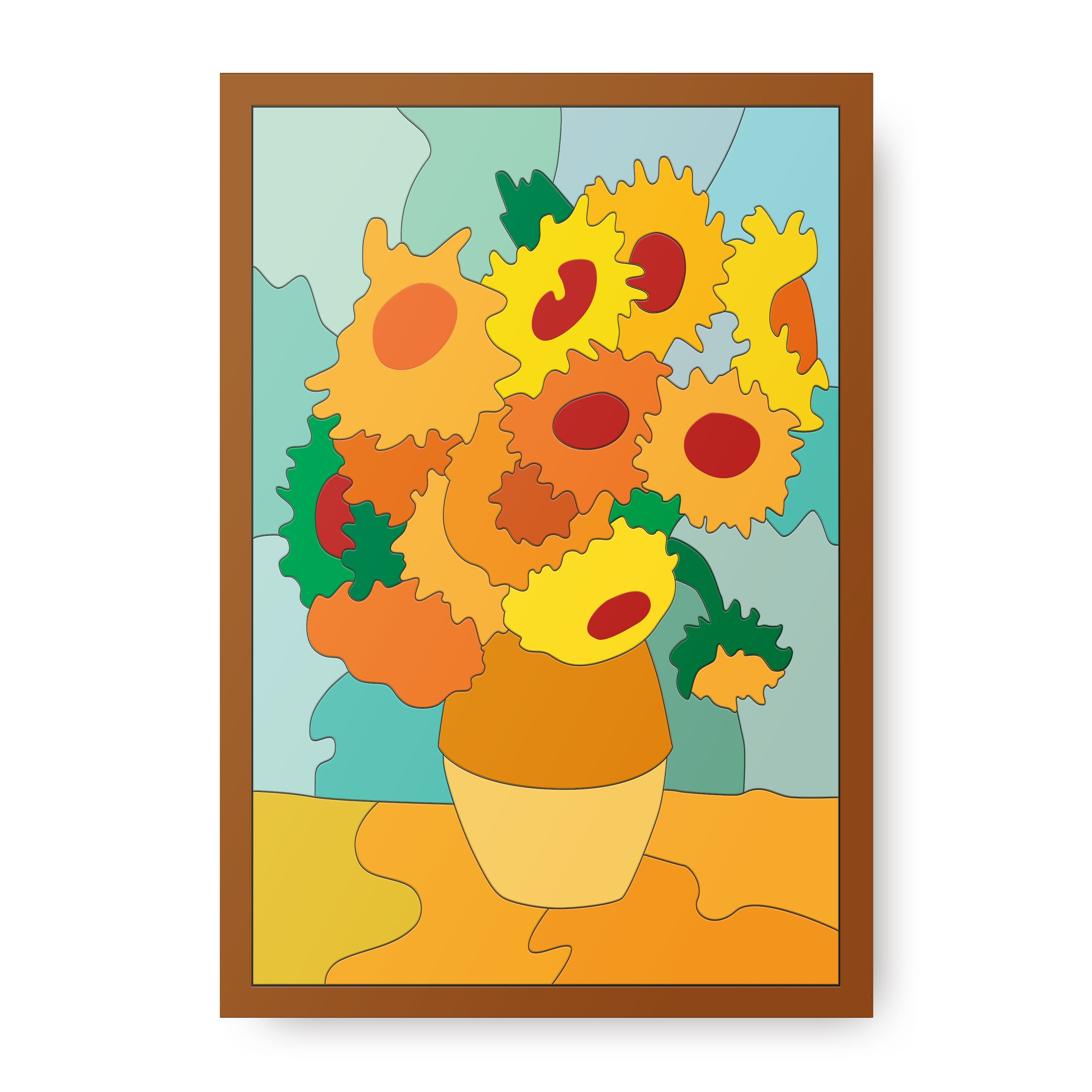 Wooden jigsaw puzzle vincent van gogh sunflowers â bart games