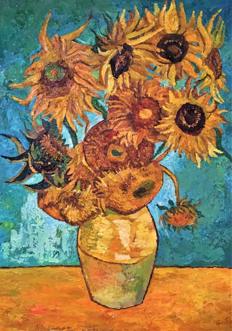 Copy of van goghs painting sunflowers painting by asimkanova bibi saatchi art