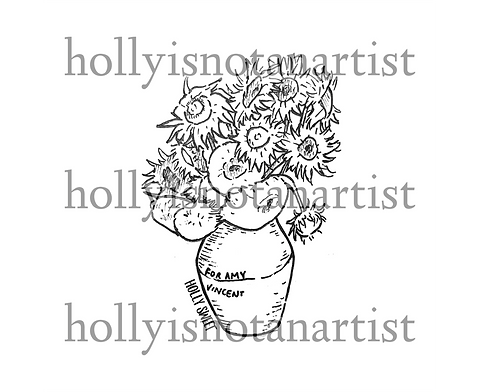 Doctor who vincent van gogh sunflowers for amy tattoo design