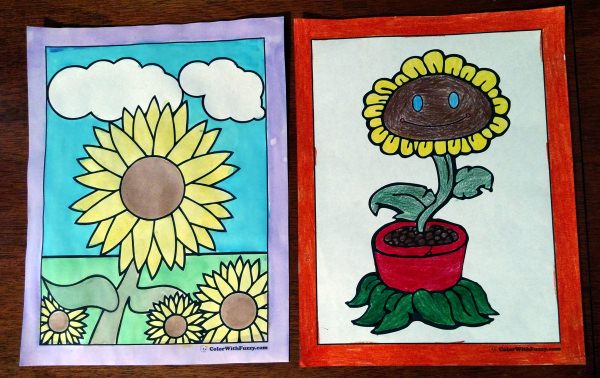 Sunflower coloring page pdf printables