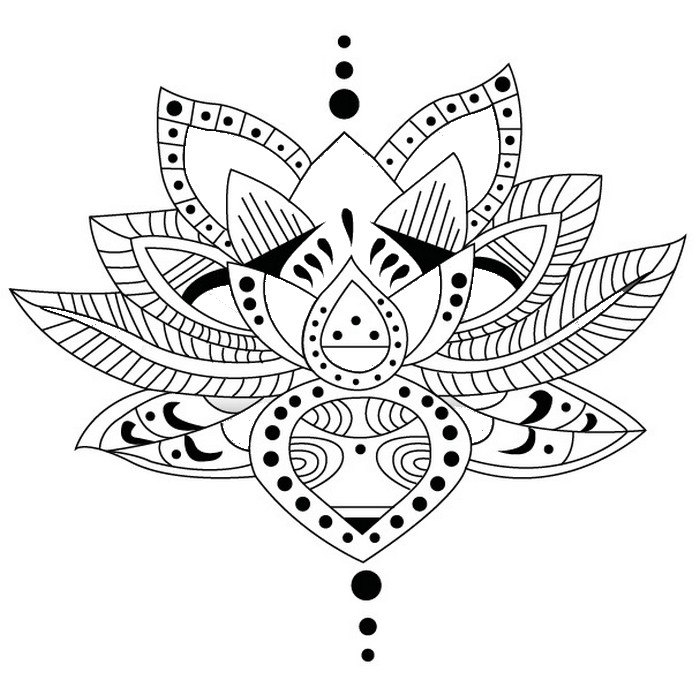 Art therapy coloring page tattoos tattoo lotus