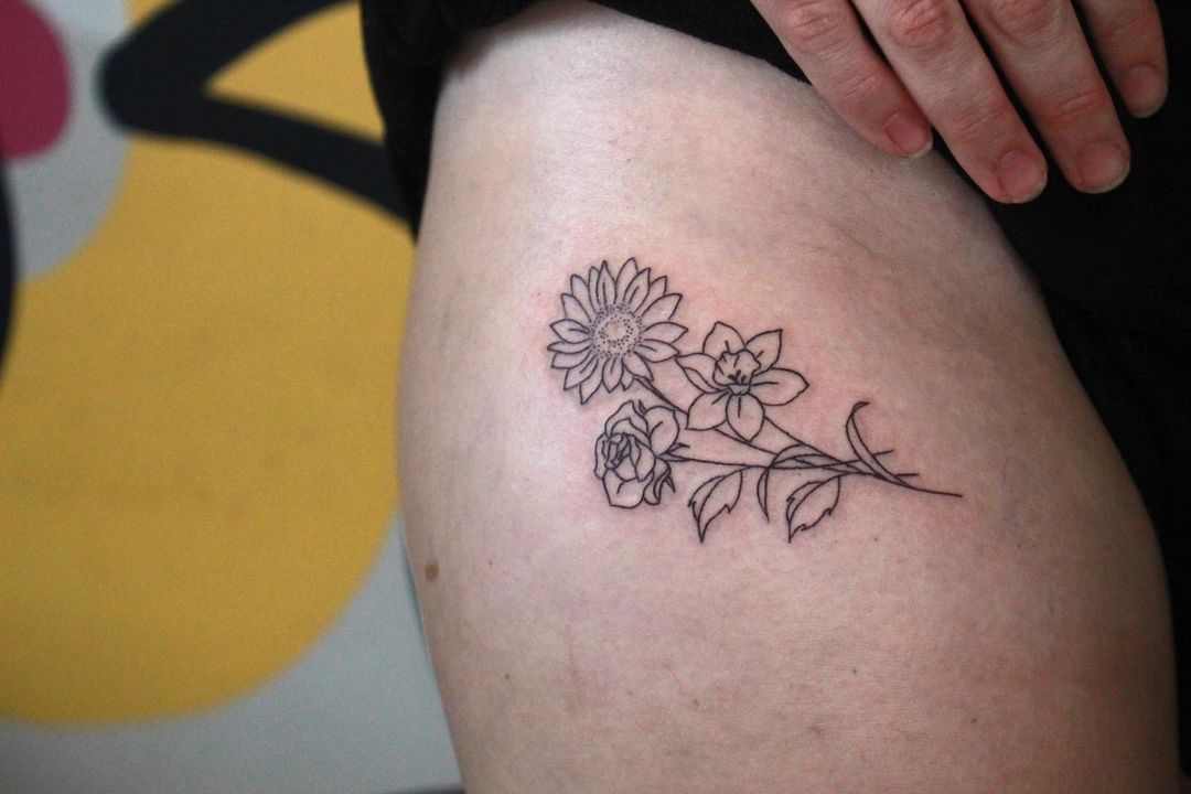 Sunflower tattoos thatll brighten your day