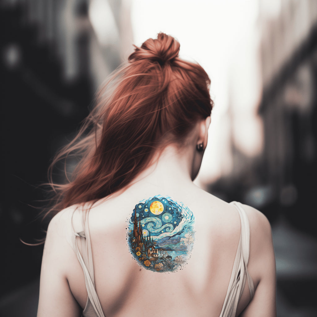 Van gogh starry night tattoo design â tattoos wizard