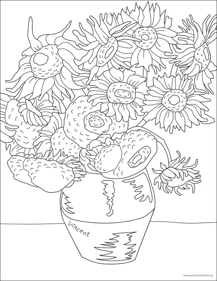 Easy how to draw a sunflower tutorial sunflower coloring page