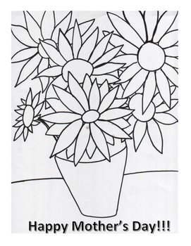 Happy mothers day coloring page