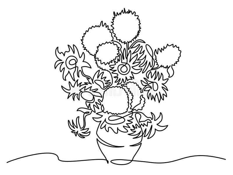 Gogh sunflowers stock illustrations â gogh sunflowers stock illustrations vectors clipart