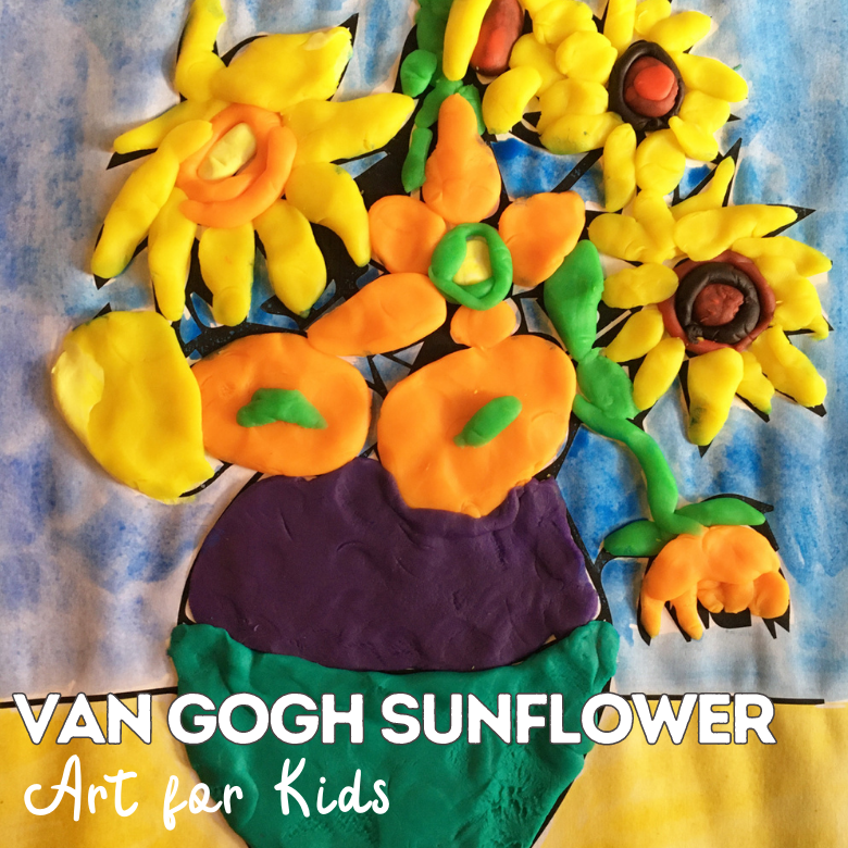 Van gogh sunflowers art for kids